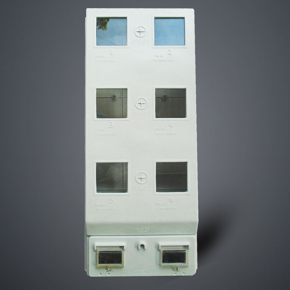Hộp composite 6 điện kế 1 pha ngoài trời